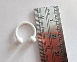 White Titanium Horseshoe Circular Side Bottom Lip Half Hoop Ring 14 gauge 14g - I Love My Piercings!