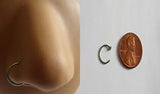 Green Titanium Open Hoop Nose Ring Stud 20 gauge 20g 8mm Diameter - I Love My Piercings!