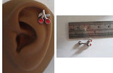 Surgical Steel Helix Tragus Cartilage Barbell Stud Ring 16 gauge 16g Cherry - I Love My Piercings!