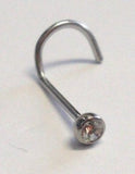 Surgical Steel Clear Crystal Nose Ring Screw Twist 20 gauge 20g 2mm Gem - I Love My Piercings!