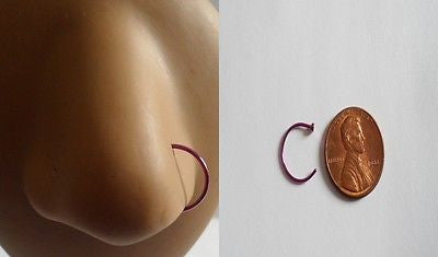 Purple TITANIUM Open Hoop Nose Ring Stud 20 gauge 20g 10mm Diameter - I Love My Piercings!
