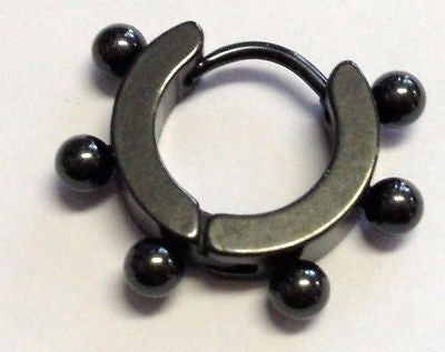 New BLACK Titanium Balls Circular Helix Cartilage Ring Hoop 18g 18 gauge - I Love My Piercings!