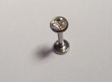 Cartilage Helix Tragus Clear Crystal Gem Ear Stud Post Barbell 16 gauge 16g - I Love My Piercings!
