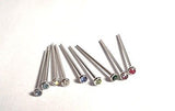 9 Piece Longer Post Nose L Shape Straight Stud Pin Ring 2mm Crystal 20 gauge 20g - I Love My Piercings!