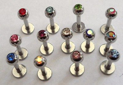 Gem Ball Studs For Any Piercing Barbells 10mm 3/8 inch Posts 16g - I Love My Piercings!