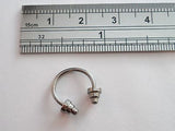Surgical Steel Half Hoop Horseshoe Ribbed Septum Ring 16 gauge 16g 10mm diameter - I Love My Piercings!