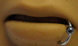 Surgical Steel Hematite Bead Captive Bottom Lip Ring Hoop 16g 16 gauge 10mm - I Love My Piercings!