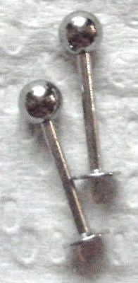 Surgical Steel Studs Posts 16 gauge 16g 10mm 4mm balls - I Love My Piercings!