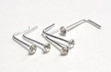 5 Pc 2mm CLEAR CZ Nose Stud L Shape Ring 22 gauge 22g - I Love My Piercings!