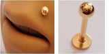 GOLD TITANIUM Ball Monroe Marilyn Madonna Lip Ring Stud Post 16 gauge 16g - I Love My Piercings!