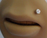 Surgical Steel Clear Crystal Ball Monroe Lip Ring Post Stud 16 gauge 8mm - I Love My Piercings!