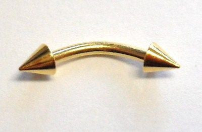 GOLD TITANIUM Eyebrow Ring Curved Barbell 16g 16 gauge - I Love My Piercings!