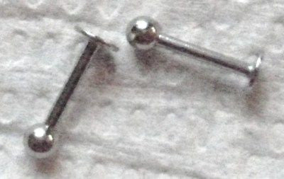 Surgical Steel Studs Posts 16 gauge 16g 8mm 3mm balls - I Love My Piercings!