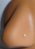 5 Pc 2mm CLEAR CZ Nose Stud L Shape Ring 22 gauge 22g - I Love My Piercings!