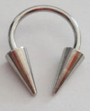 Surgical Steel Septum Nose Half Hoop Ring Nostril Long Spikes 16g 16 gauge - I Love My Piercings!