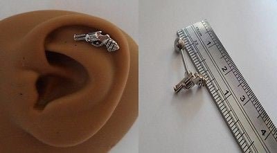 Surgical Steel Helix Tragus Conch Cartilage Barbell Stud Ring Gun 18 gauge 18g - I Love My Piercings!