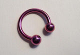 Purple Titanium Half Hoop Horseshoe Side Bottom Lip Ring 14 gauge 14g 10mm - I Love My Piercings!