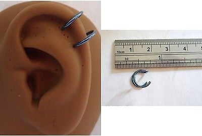Ear Cuff Fake Helix Cartilage Piercing Jewelry Ear Hoop Titanium Blue - I Love My Piercings!