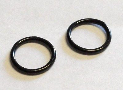 Black Titanium Segment Seamless Hoops Rings No Ball 14g 14 gauge 8mm 5/16 inch - I Love My Piercings!