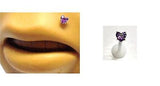 Bioplast PTFE Lip Tragus Cartilage Stud Ring Post HEART 16g 16 gauge 10mm PURPLE - I Love My Piercings!