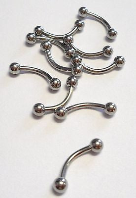 Steel Rook Daith Snug Eyebrow 16g 8mm Curved Barbells - I Love My Piercings!