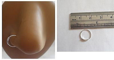 Sterling Silver Thin Nose Hoop Bar Ring 22 gauge 22g 9mm Diameter - I Love My Piercings!