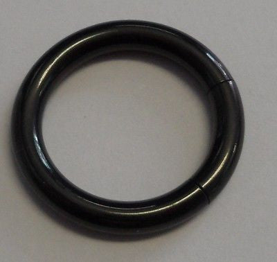 One Black Titanium Segment Seamless Hoop Ring 10 gauge 10g 12mm Diameter - I Love My Piercings!