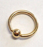 GOLD TITANIUM Side Lip Hoop Bottom Ring 16 gauge 16g 8mm diameter - I Love My Piercings!