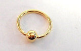 Gold Titanium Captive Bead CBR Septum Hoop Ring 16 gauge 16g 10mm diameter - I Love My Piercings!