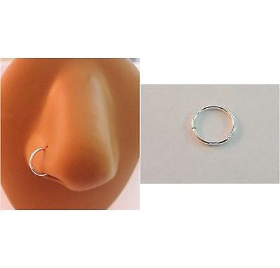 Sterling Silver Seamless Small Nose Hoop Ring Stud 20 gauge 20g 7mm diameter - I Love My Piercings!