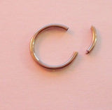 Silver Steel Segment Nose Hoop Ring No Ball Nostril Barbell 18g 18 gauge 8mm - I Love My Piercings!