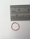 Rose Gold Titanium Seamless No Ball Thin Hoop Ring 22 gauge 7 mm Diameter
