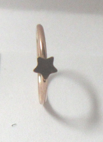 18k Rose Gold Plated Star Seamless Ear Cartilage Hoop Ring 20 gauge 20g