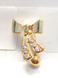 18k Gold Plated Barbell Ribbon Bow Crystal VCH Jewelry Clitoral Clit Hood 14 gauge 14g - I Love My Piercings!