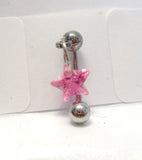 Star Pink Crystal Dangle Barbell Bar VCH Jewelry Clit Clitoral Hood Ring 16 gauge 16g - I Love My Piercings!