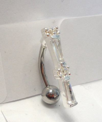 Surgical Steel VCH Jewelry Hood Clit Bar Clear CZ Crystals Stylish Shield 14 gauge 14g - I Love My Piercings!