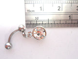 Double Clear Dangle Crystal Dangle Barbell VCH Clit Clitoral Hood Ring 16 gauge - I Love My Piercings!