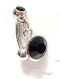 Double Black Dangle Gem Dangle Barbell VCH Jewelry Clit Clitoral Hood Ring 16 gauge 16g - I Love My Piercings!