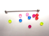 Surgical Stainless Steel Industrial Straight Barbell with Balls 16 gauge 37mm - I Love My Piercings!