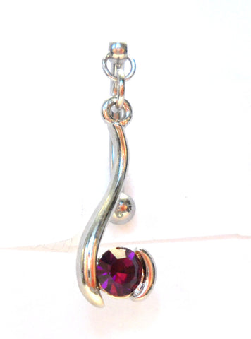 Purple Gem Drop Catch Dangle Barbell Bar VCH Jewelry Clit Clitoral Hood Ring 14 gauge - I Love My Piercings!