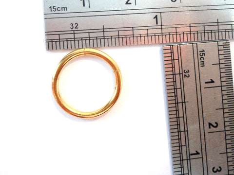 Gold Titanium Plated Segment No Ball Hoop Ring Jewelry 14 gauge 14g 12mm - I Love My Piercings!