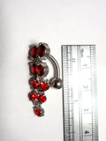 Surgical Steel Red Loaded CZ Dangle VCH Clit Clitoral Hood Jewelry 14 gauge 14g - I Love My Piercings!