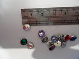 Large Big Gem 7 mm Crystal CZ Dermal Anchor Tops 14 gauge 14g Universal - I Love My Piercings!