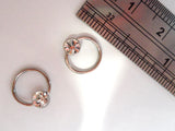 Pair Surgical Steel Clear Crystal Small Hoops Cartilage Rings 16 gauge 16g 6 mm - I Love My Piercings!