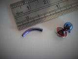 Grade 23 Titanium Red Gem Purple Blue Bar VCH Clit Clitoral Hood Ring 14 gauge - I Love My Piercings!