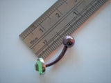 Pure Titanium Peridot Green Gem Bar VCH Clit Clitoral Hood Ring 14 gauge 14g - I Love My Piercings!