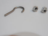 Pair Stainless Surgical Steel Dangle Hoop Hook Gem Ball Earrings 14 gauge 14g