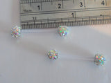 Flexible Metal Sensitive Gem AB Crystal Balls Nipple Bars Rings Bioplast 14g