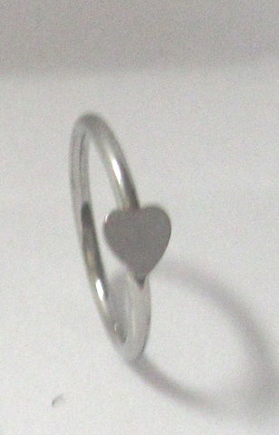 Surgical Steel Heart Seamless Ear Cartilage Hoop Ring 20 gauge 20g