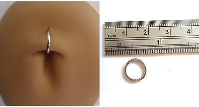Surgical Steel Small Segment Hoop Belly Navel Ring 16 gauge 16g 8mm Diameter - I Love My Piercings!